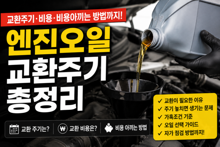자동차 엔진오일 교환 주기 총정리｜교체 비용, 교환이 필요한 이유와 비용 아끼는 방법