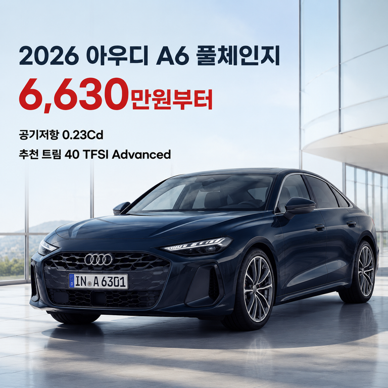 2026 아우디 작정하고 A6 풀체인지 가격·제원 비교｜가장 추천하는 트림은?