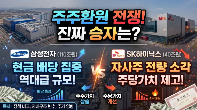 삼성전자 110조 vs SK하이닉스 40조… 주주환원 전쟁 누가 더 웃을까?
