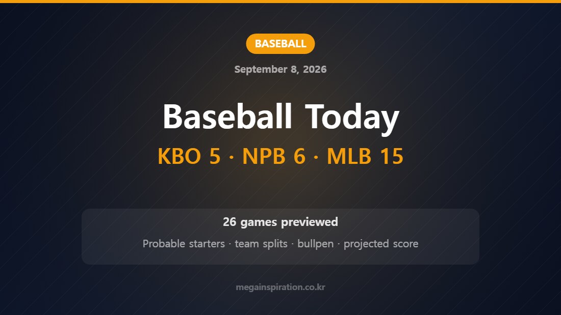 Baseball preview for September 8, 2026