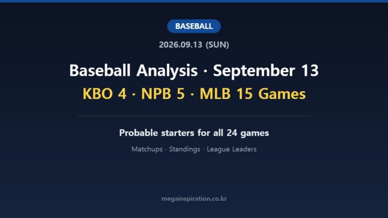 Baseball Analysis September 13 2026