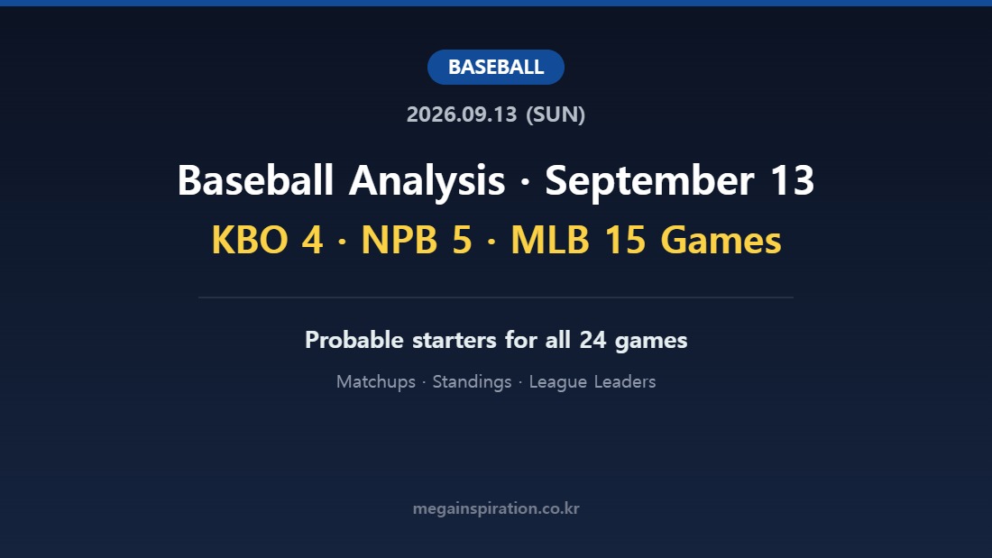 Baseball Analysis September 13 2026