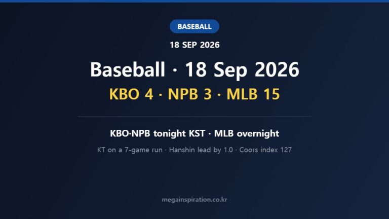 Baseball analysis 18 September 2026