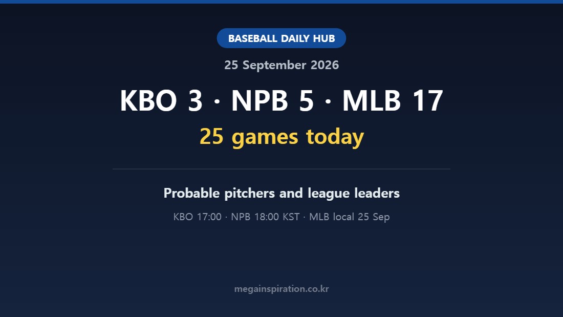 Baseball 25 September 2026