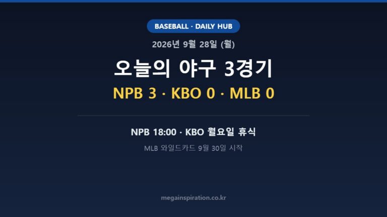 2026년 9월 28일 야구 분석