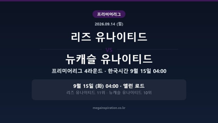 리즈 유나이티드 vs 뉴캐슬 유나이티드 프리미어리그 4라운드 분석