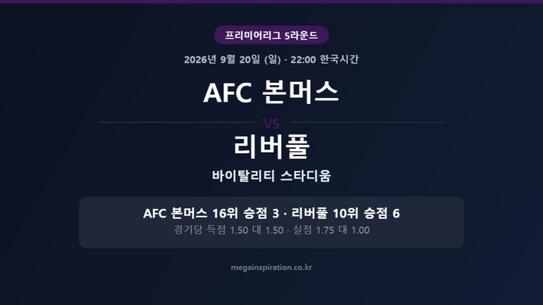 AFC 본머스 vs 리버풀 프리미어리그 분석