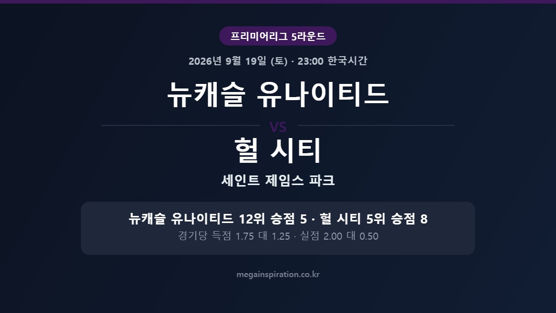 뉴캐슬 유나이티드 vs 헐 시티 프리미어리그 분석