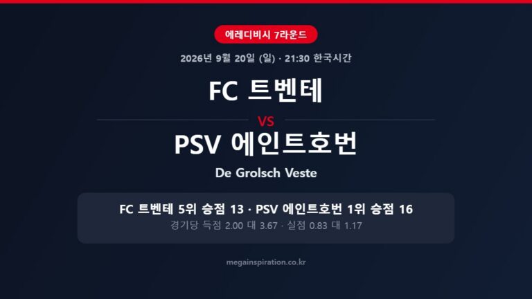 FC 트벤테 vs PSV 에인트호번 에레디비시 분석