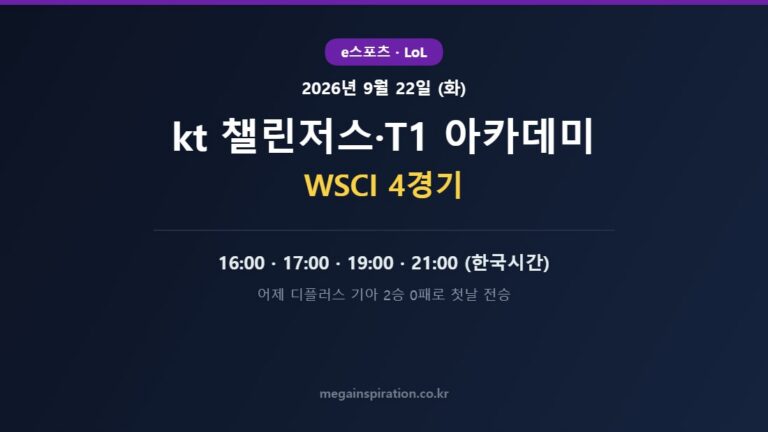 2026년 9월 22일 e스포츠 분석