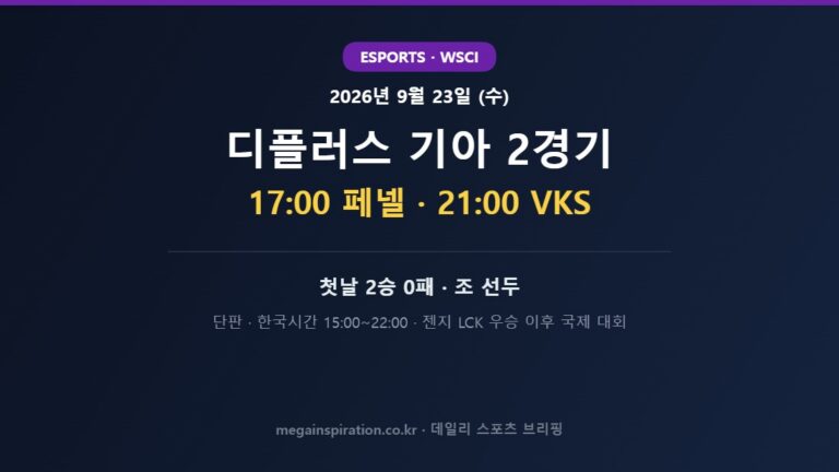 2026년 9월 23일 e스포츠 분석