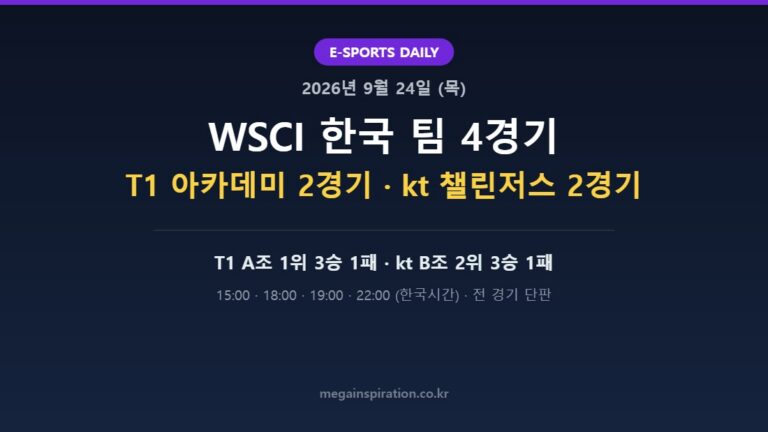 2026년 9월 24일 e스포츠 분석