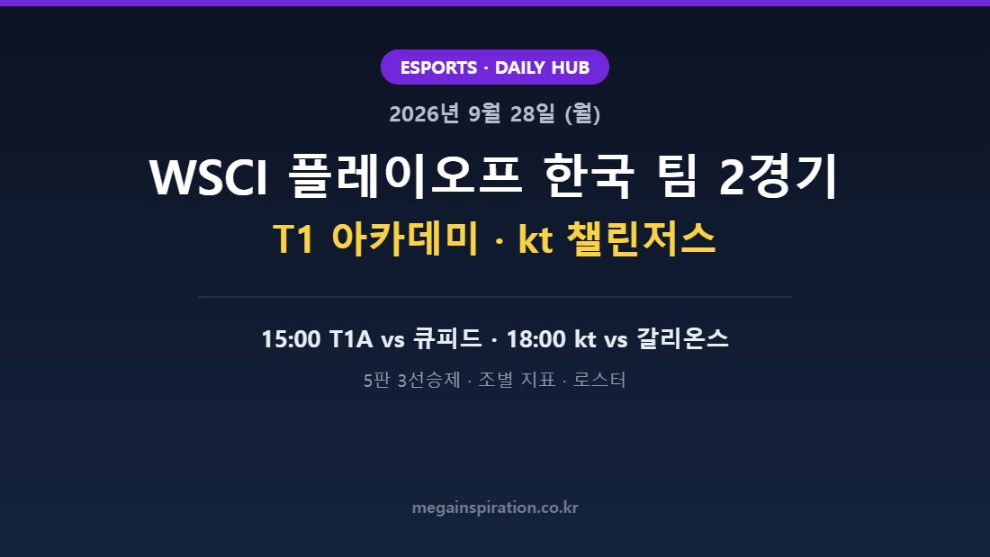 2026년 9월 27일 e스포츠 분석