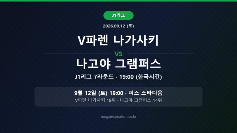 V파렌 나가사키 vs 나고야 그램퍼스 J리그 분석