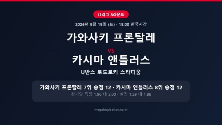 가와사키 프론탈레 vs 카시마 앤틀러스 J1리그 분석
