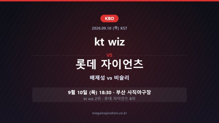 kt wiz vs 롯데 자이언츠 KBO 분석