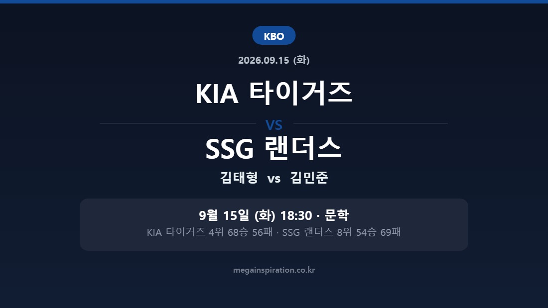 KIA 타이거즈 vs SSG 랜더스 KBO 분석
