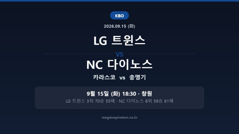 LG 트윈스 vs NC 다이노스 KBO 분석