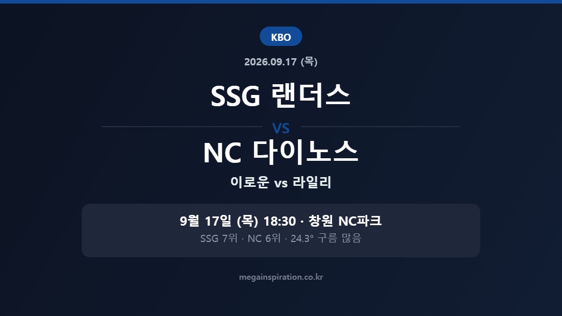 SSG 랜더스 vs NC 다이노스 KBO 분석