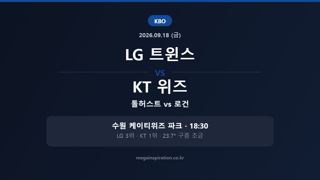 LG 트윈스 vs KT 위즈 KBO 분석