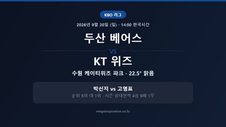 두산 베어스 vs KT 위즈 KBO 분석