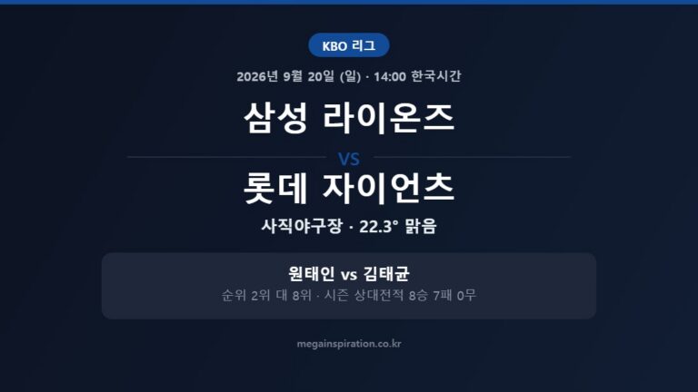 삼성 라이온즈 vs 롯데 자이언츠 KBO 분석