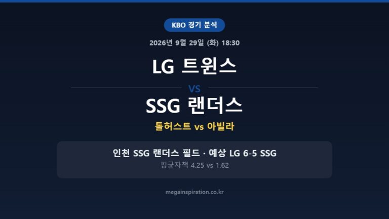 LG 트윈스 vs SSG 랜더스 KBO 분석