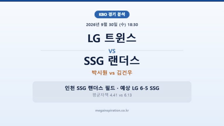 LG 트윈스 vs SSG 랜더스 KBO 분석