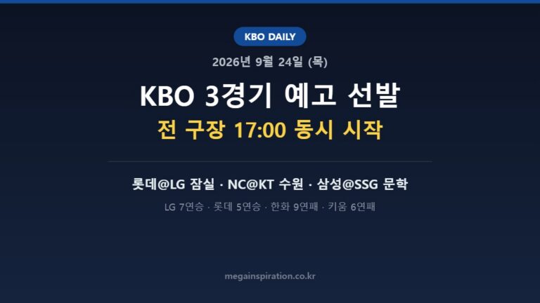 2026년 9월 24일 KBO 분석
