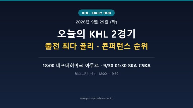 2026년 9월 29일 (화) KHL 분석