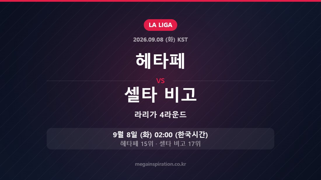 헤타페 vs 셀타 비고 라리가 4라운드
