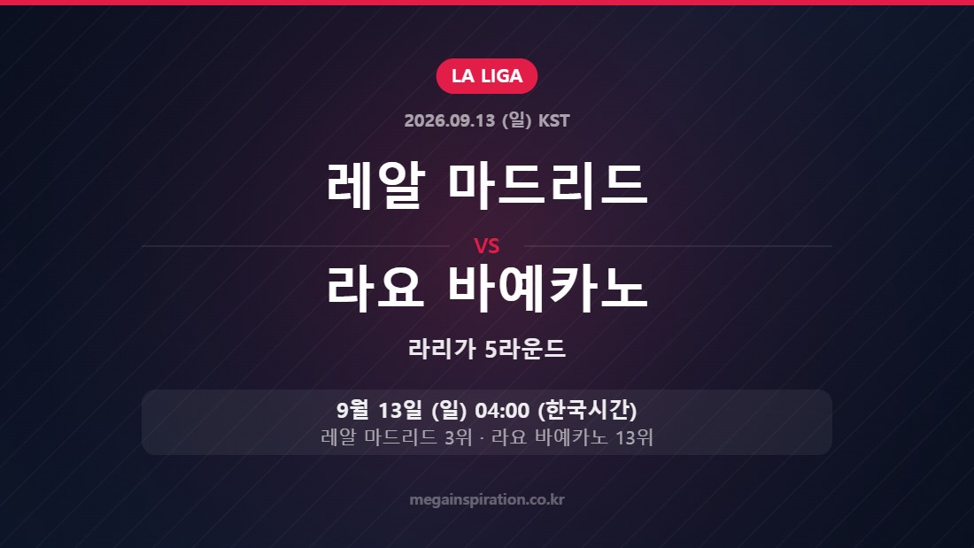 레알 마드리드 vs 라요 바예카노 라리가 5라운드