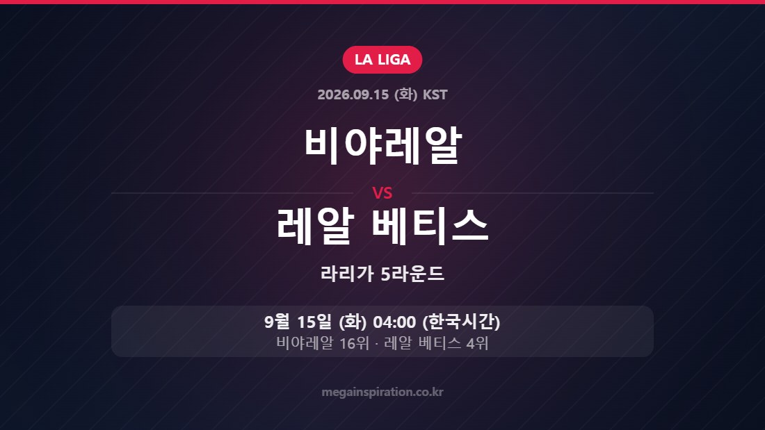 비야레알 vs 레알 베티스 라리가 5라운드