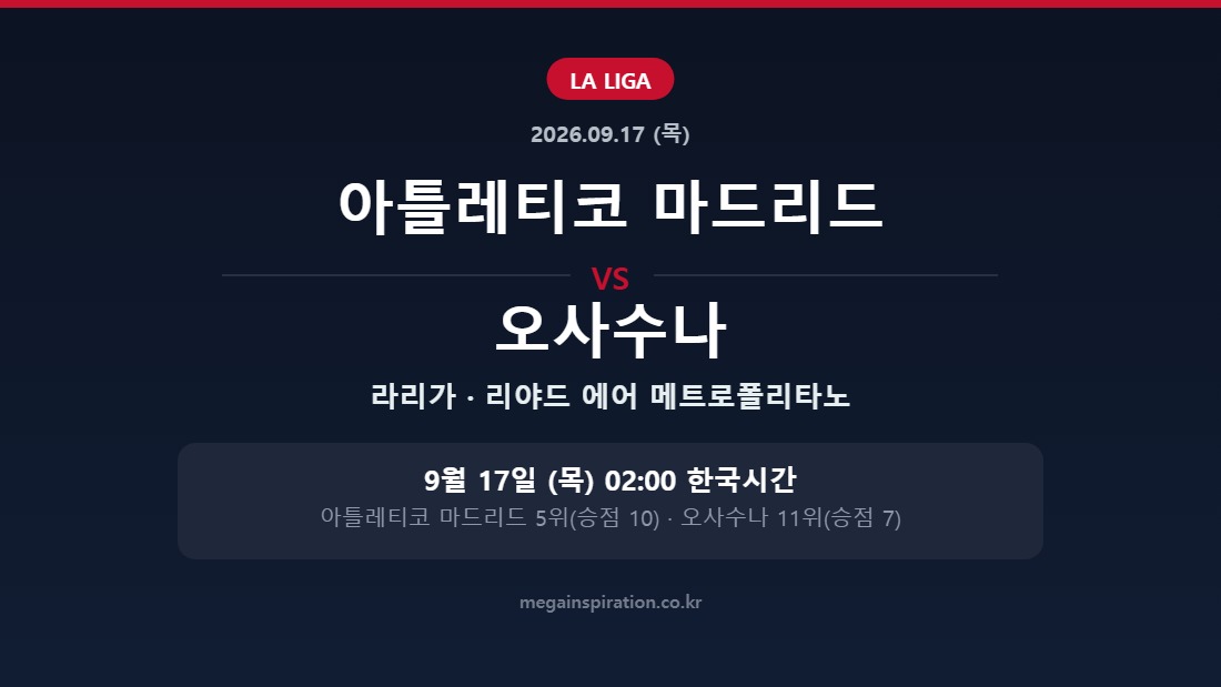 아틀레티코 마드리드 vs 오사수나 라리가 분석