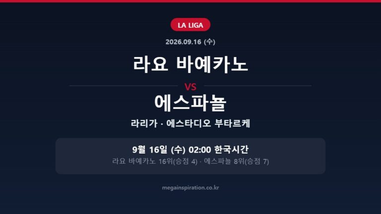 라요 바예카노 vs 에스파뇰 라리가 분석