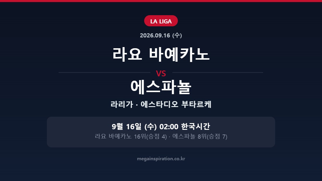 라요 바예카노 vs 에스파뇰 라리가 분석