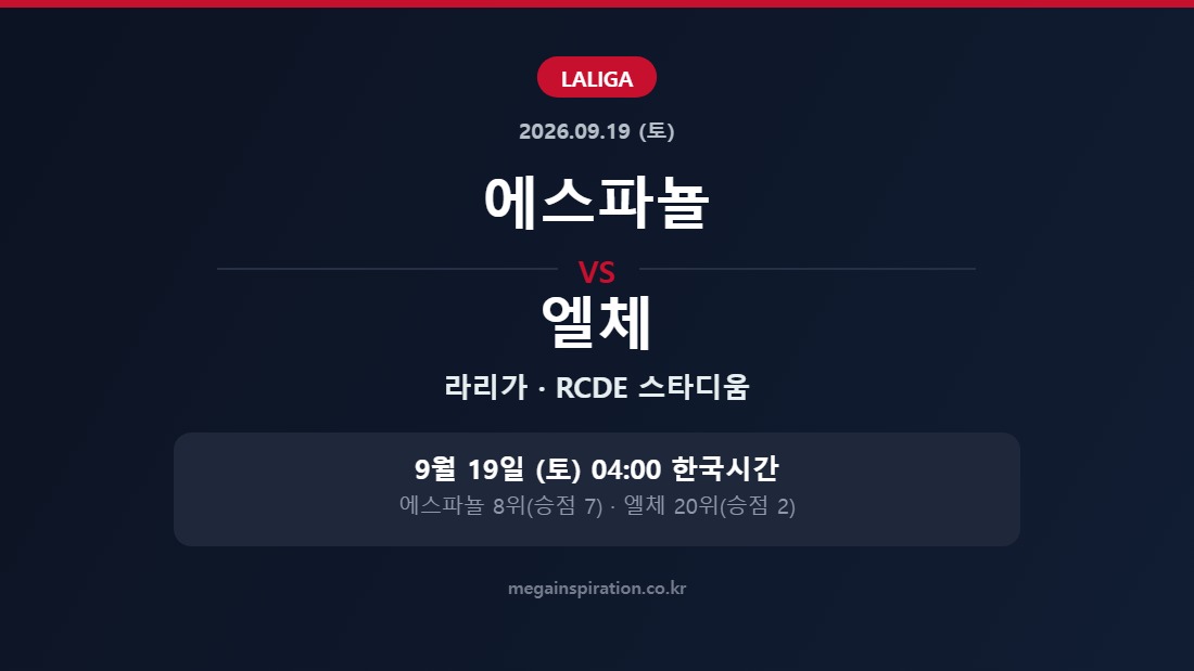 에스파뇰 vs 엘체 라리가 분석