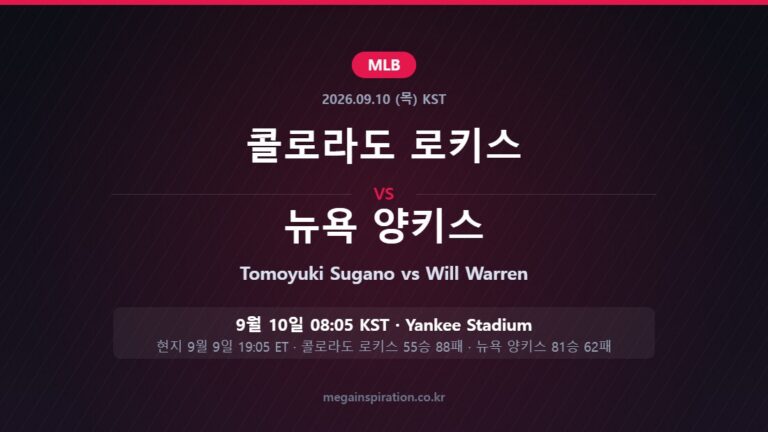 콜로라도 로키스 vs 뉴욕 양키스 MLB 분석