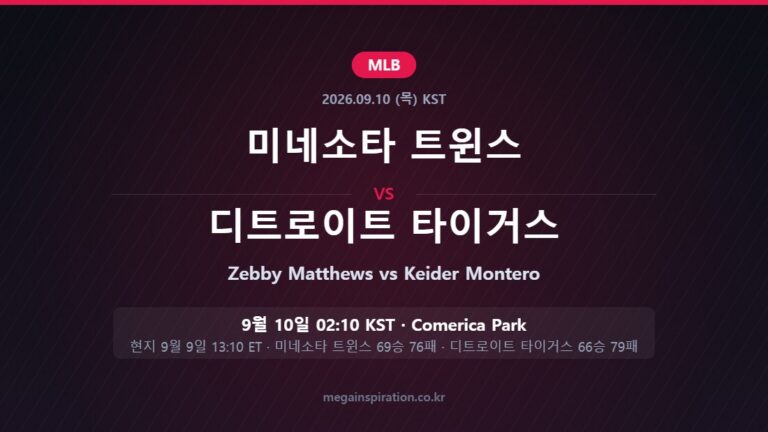미네소타 트윈스 vs 디트로이트 타이거스 MLB 분석