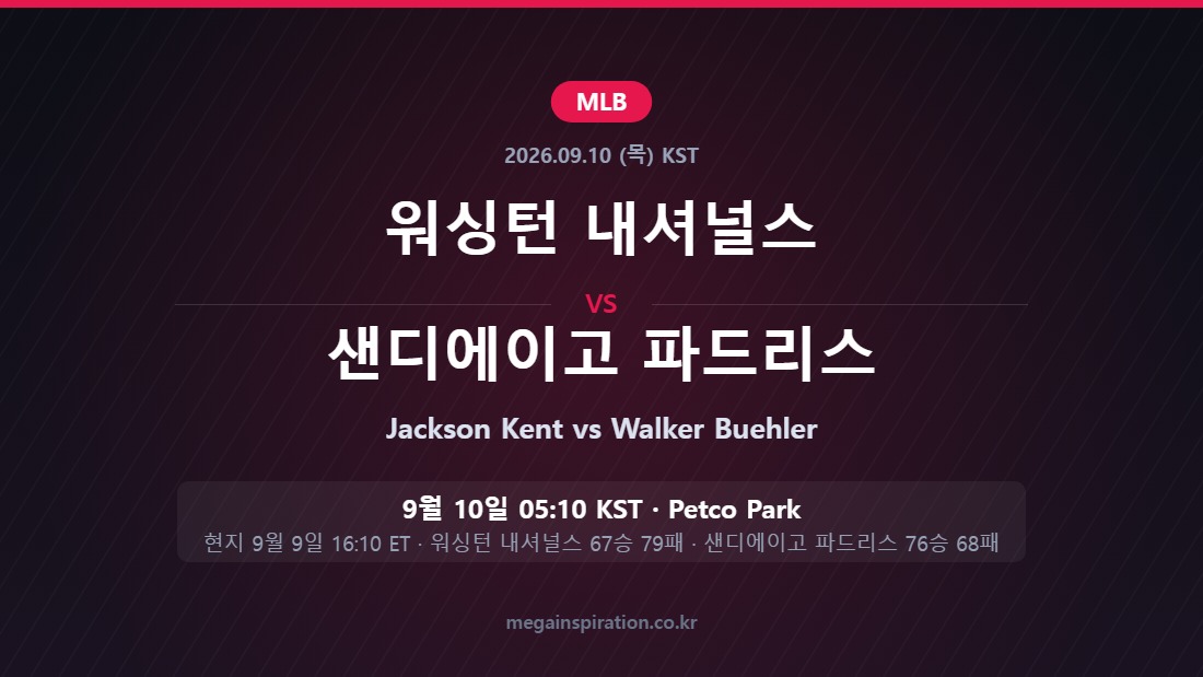 워싱턴 내셔널스 vs 샌디에이고 파드리스 MLB 분석