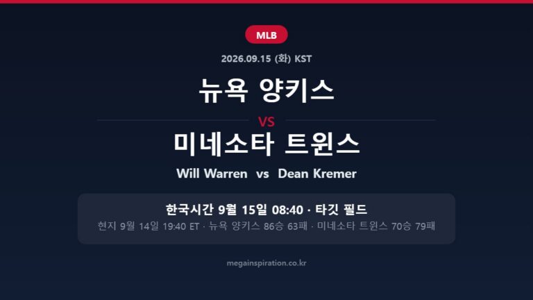 뉴욕 양키스 vs 미네소타 트윈스 MLB 분석