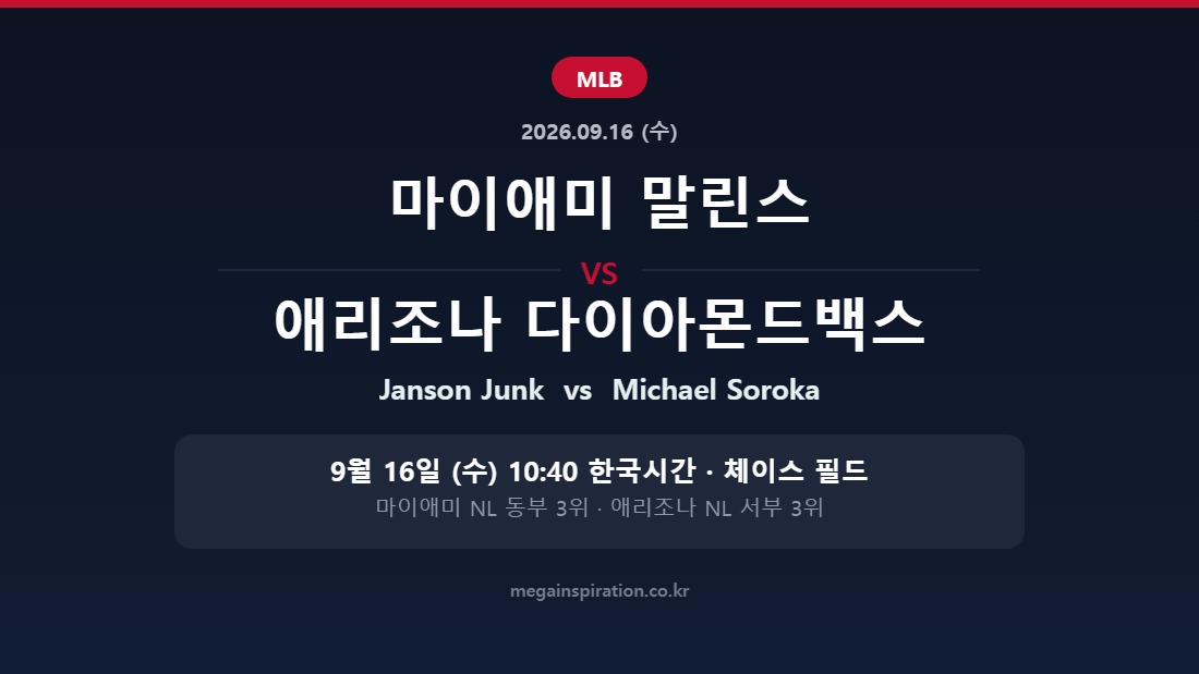 마이애미 말린스 vs 애리조나 다이아몬드백스 MLB 분석