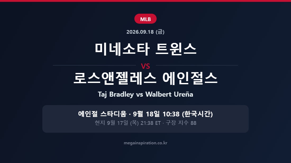 미네소타 트윈스 vs 로스앤젤레스 에인절스 MLB 분석