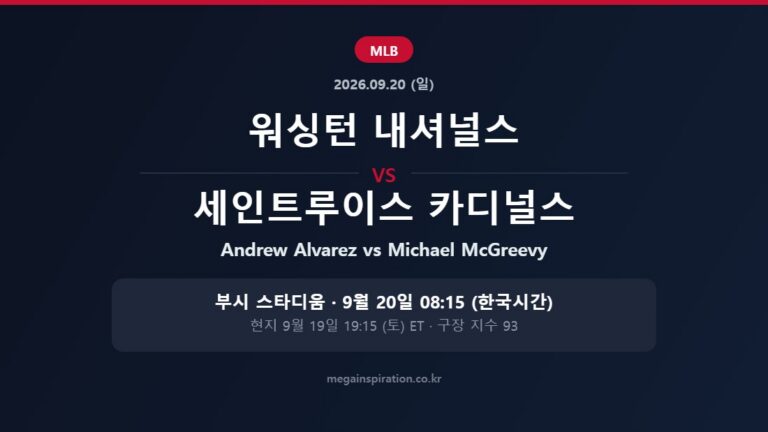 워싱턴 내셔널스 vs 세인트루이스 카디널스 MLB 분석