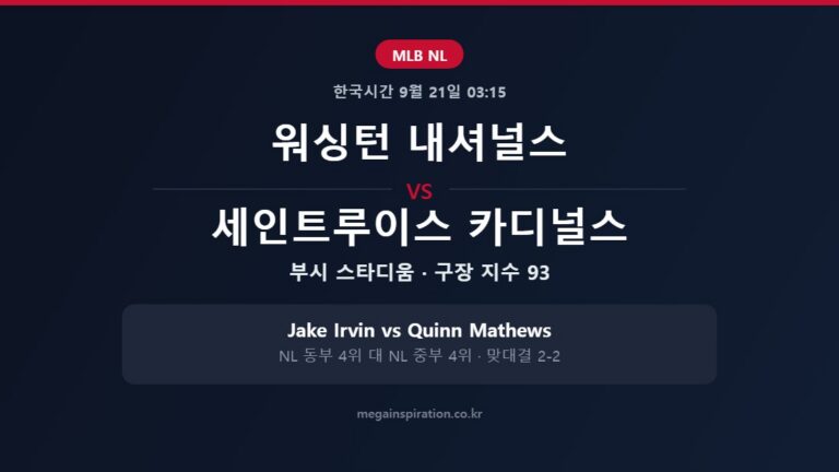 워싱턴 내셔널스 vs 세인트루이스 카디널스 MLB 분석