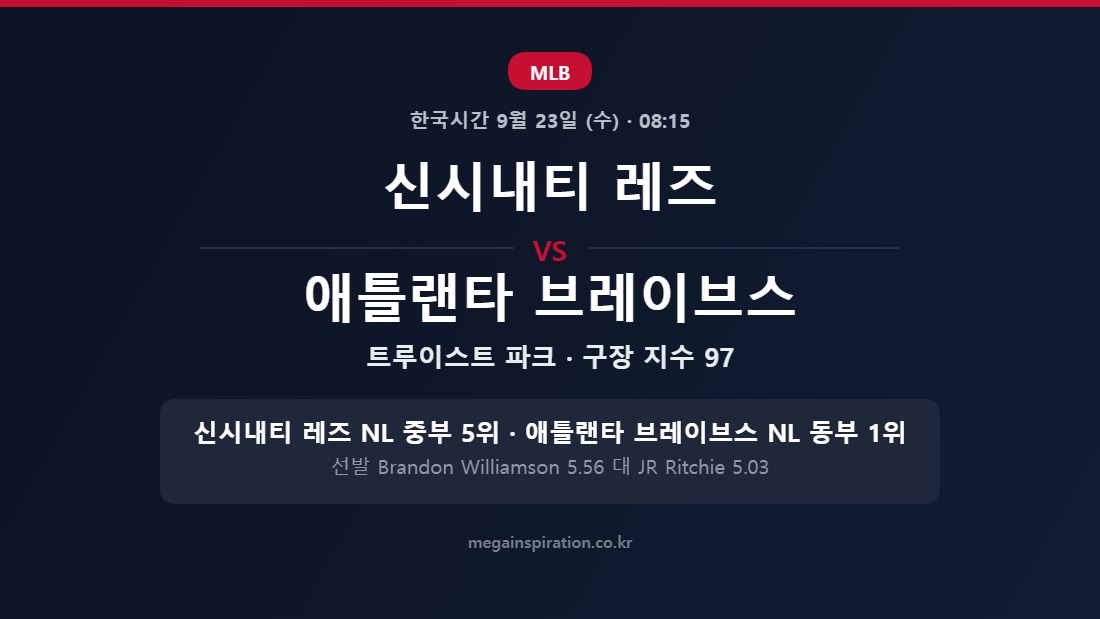 신시내티 레즈 vs 애틀랜타 브레이브스 MLB 분석