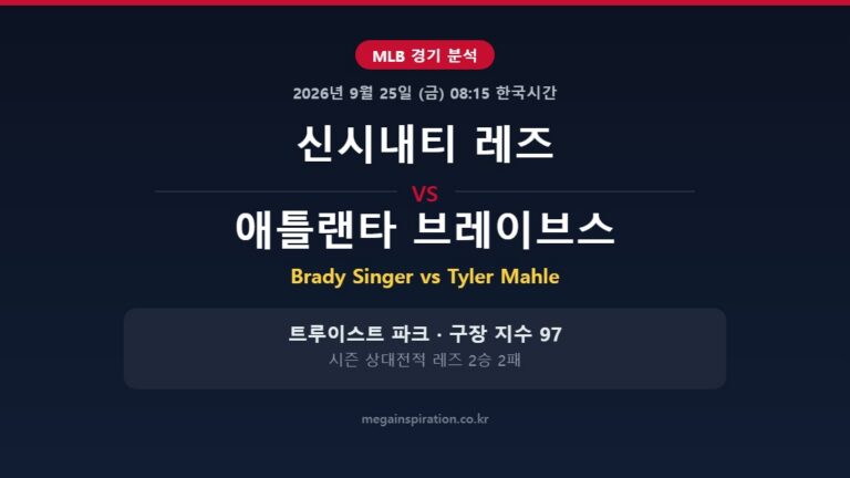 신시내티 레즈 vs 애틀랜타 브레이브스 MLB 분석