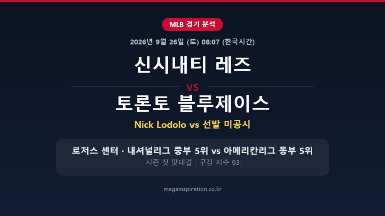 신시내티 레즈 vs 토론토 블루제이스 MLB 분석