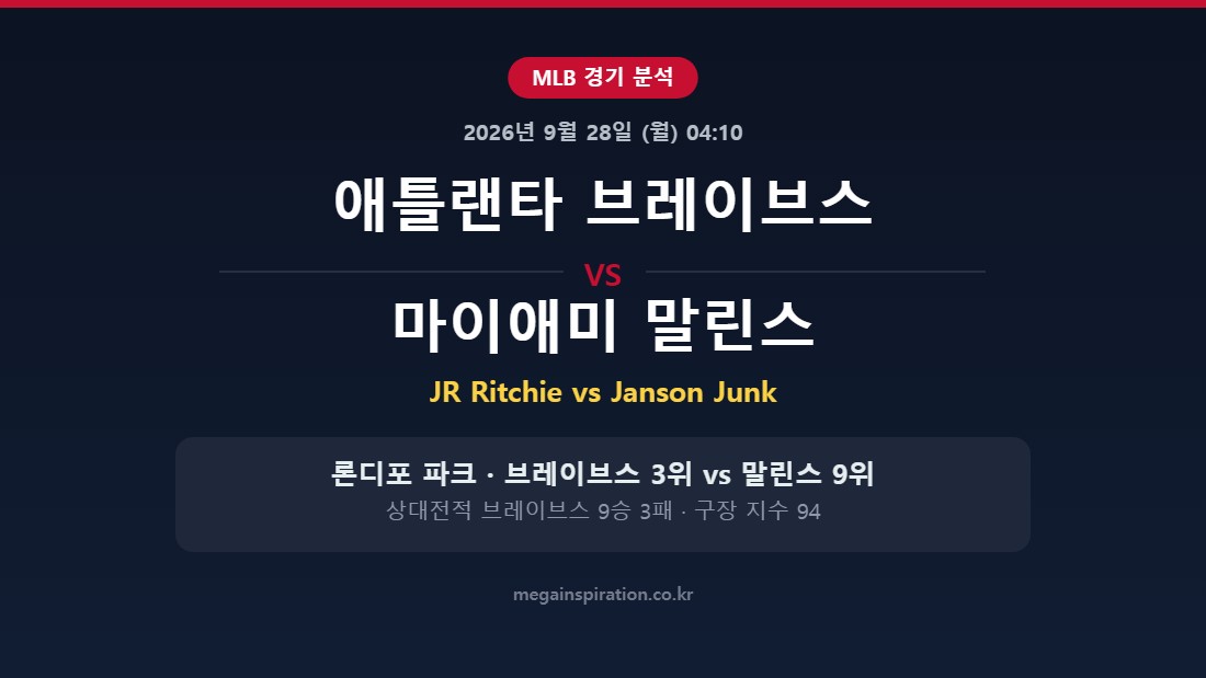 애틀랜타 브레이브스 vs 마이애미 말린스 MLB 분석