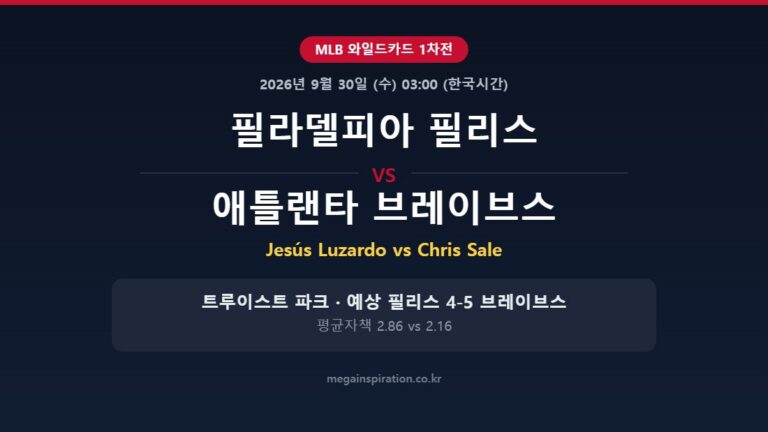 필라델피아 필리스 vs 애틀랜타 브레이브스 MLB 분석